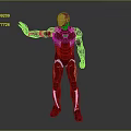 Red and Gold Iron Man Superhero Character in High Tech Armor Suit