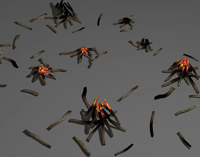 Modern Bonfire Pile Cookware Carbon Fire Torch Props 3d model Modern Bonfire Pile Cookware Carbon Fire Torch Props 3d model