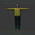 Modern Game Character Staff 3d model