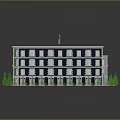 Modern Building Models With Colorful Facades And Multi Story Window Designs