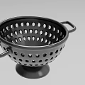Black Perforated Decorative Ornament Set With Two Handles And Base Stand