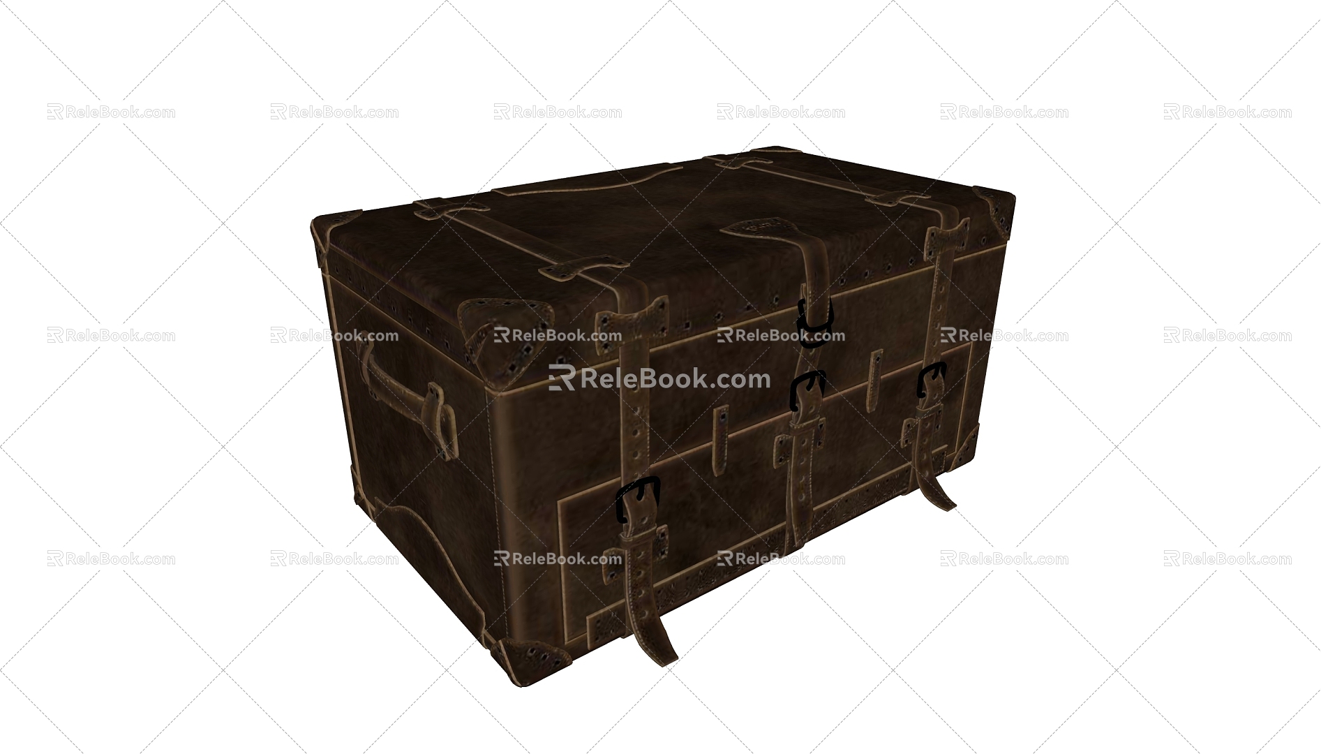 Travel Box Luggage Vintage Suitcase 3d model