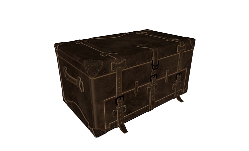 Travel Box Luggage Vintage Suitcase 3d model