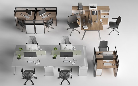 Office Desk and Chair Work Area Office Desk and Chair Station Desk and Chair Staff Office Desk and Chair 3d model