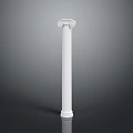 White Classical Column With Fluted Shaft And Decorative Capital On Gray Background 3d model