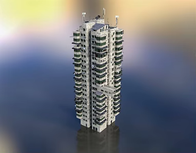 Modern Architecture, Urban Architecture, Architectural Appearance, Old Building, Old Building, Broken Building, Residential Building, Residential Area, Building Body, Roof Facilities, Antenna 3d model