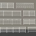White Railings Featuring Various Decorative Patterns And Different Design Styles