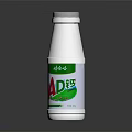 D Pure Milk Drink in White Bottle with Green and Red Label Design