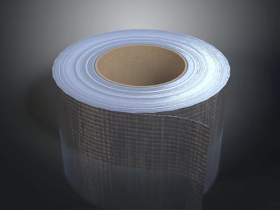 Fiberglass Mesh Adhesive Tape Roll With White Surface And Brown Core 3d model