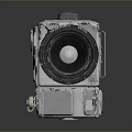 Vintage Old Fashioned Camera With Large Worn Lens And Metal Body