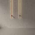 Slim Linear Wall Lights On Concrete With Orange Black Design Minimalist Modern Style Soft Lighting
