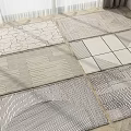 Geometric Pattern Square Rugs With Various Designs And Neutral Tones For Home Decor 3d model