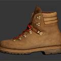 Durable Brown Leather Outdoor Boots With Red Laces And Metal Eyelets