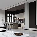 Modern Guest Restaurant Minimalist High-end Villa 3d model