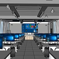 Modern Classroom Computer Classroom Computer Desk 3d model