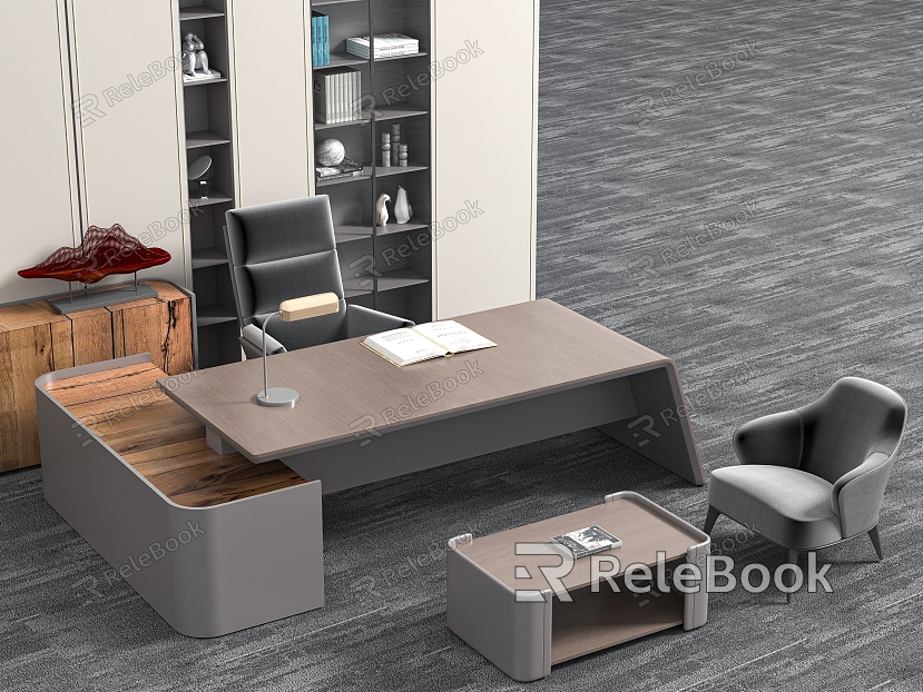 Manager office desk and chair combination model