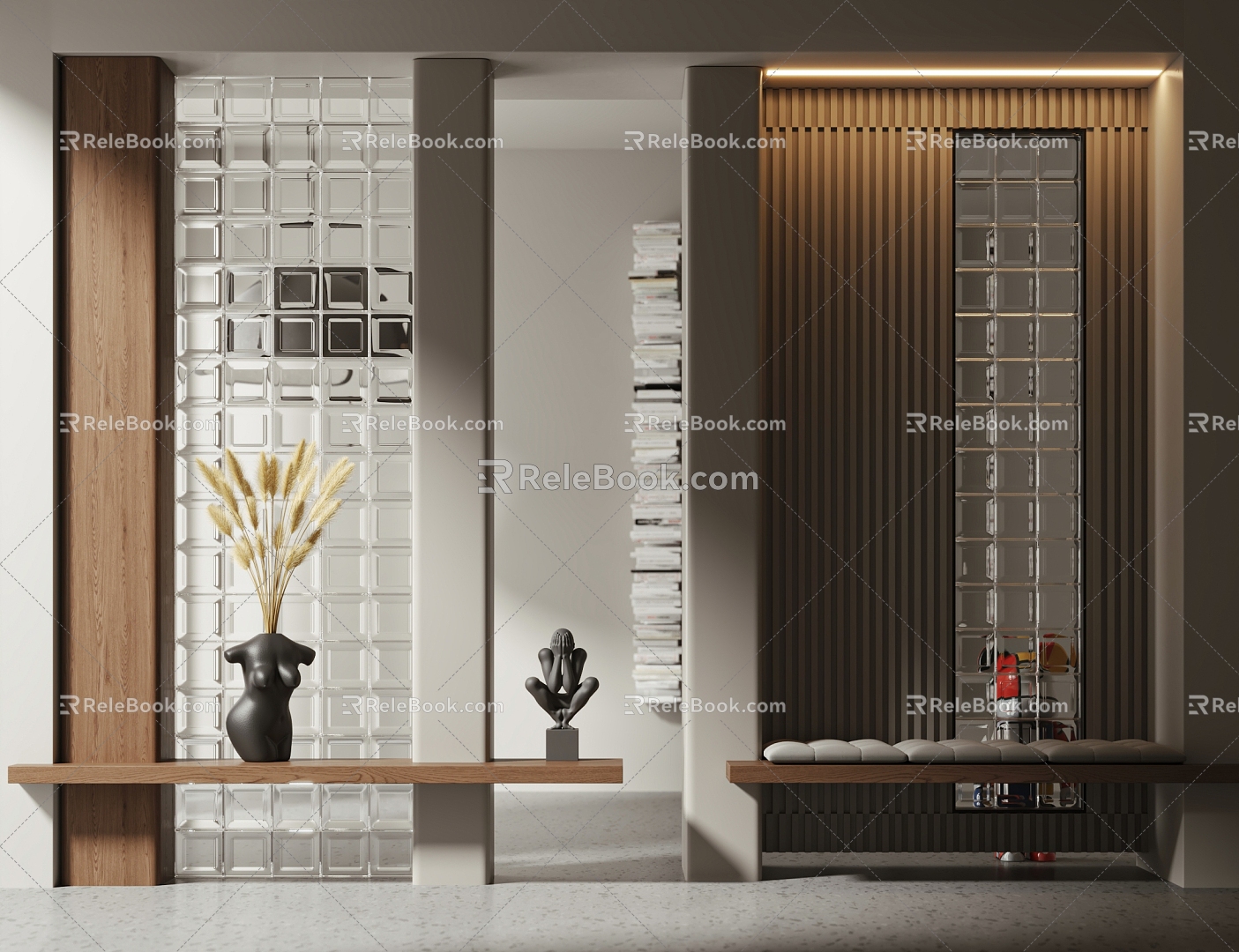 Porch partition glass partition ornaments model