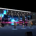 Vibrant Stage Performance With Colorful Lighting Live Music And Background Screen
