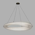 Modern White Circular Ring Chandelier With Smooth Surface And LED Light For Interior 3d model