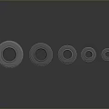 Different Sizes Gray Metal Bolts With White Washers On Dark Smooth Surface