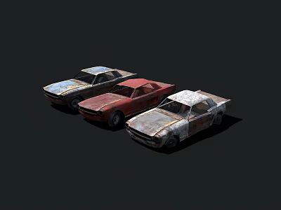 Old scrapped car 3d model