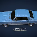 Blue Retro Classic Car Featuring Sleek Design And Shiny Finish
