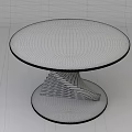 Spiral Sculpture Carving Table with Glass Top and Modern Metal Structure Design