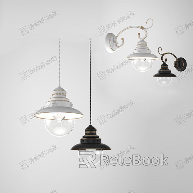 Simple European lamps and lanterns combination lamps model