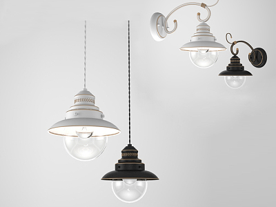 Simple European lamps and lanterns combination lamps model