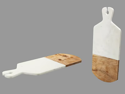 Stylish Marble and Wooden Cutting Boards with Combination Design for Kitchen Cooking 3d model