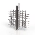 Industrial Metal Equipment Featuring Grid Frames and Vertical Plate Structure