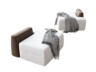 Modern Sofa Stool Lazy Sofa Chair Blanket Reading Sofa 3d model