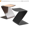 Stylish Z Shaped Modern Stools Featuring Metal Frame And Wooden Black Tops