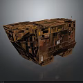 Rusty Red Heavy Armored Wheeled Military Vehicle With Durable Exterior Design