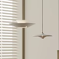 Modern Minimalist White Pendant Chandeliers Lighting Design For Interior With Window Blinds
