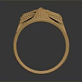 Elegant Gold Ring Featuring Intricate Openwork Design And Shiny Gold Finish 3d model