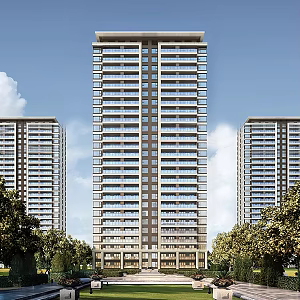 High-rise residential buildings in modern residential areas 3d model