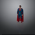 Superman Full Body in Blue Costume Red Cape and S Emblem