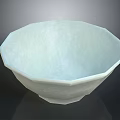 White Octagonal Ceramic Bowl With Smooth Surface For Daily Household Use