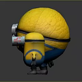 Large And Small Yellow Minions With Blue Overalls And Single Eye Features