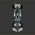 Green And White Formula 1 Race Car With Aerodynamic Body And Sponsor Logos