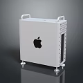 White Apple Computer Tower With Logo Handles Stand And Ventilation Holes 3d model