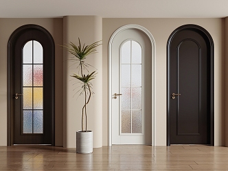 Middle-style interior door combination 3d model