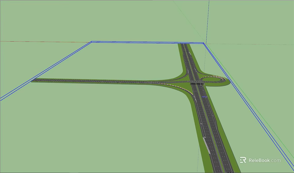 Urban Road Infrastructure Intersection Design With Multiple Lanes And Traffic Layout 3d model
