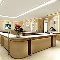 Elegant Jewelry Store Interior With Bright Lighting And Luxury Display Counters 3d model