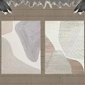 Modern square carpet abstract striped fabric carpet 3d model