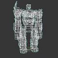Robot Character As Mechanical Creature With Black Purple Glowing Armored Structure