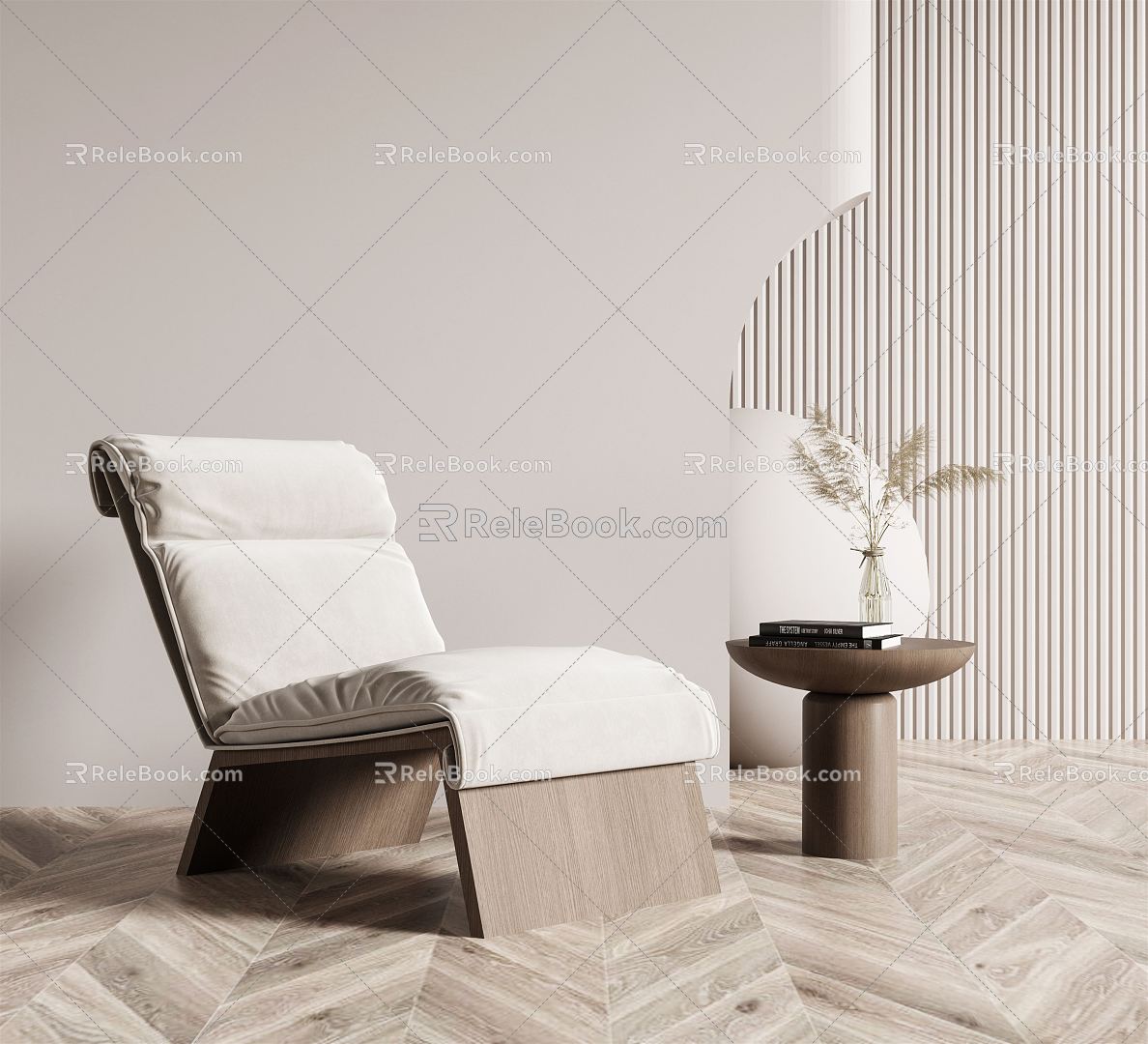 Modern recliner single chair 3d model