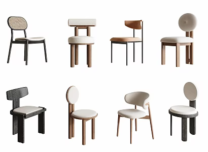 Modern Middle Ancient Style Dining Chair Quiet Style Dining Chair Wooden Chair Single Chair 3d model