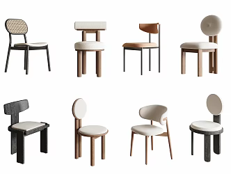 Modern Middle Ancient Style Dining Chair Quiet Style Dining Chair Wooden Chair Single Chair 3d model